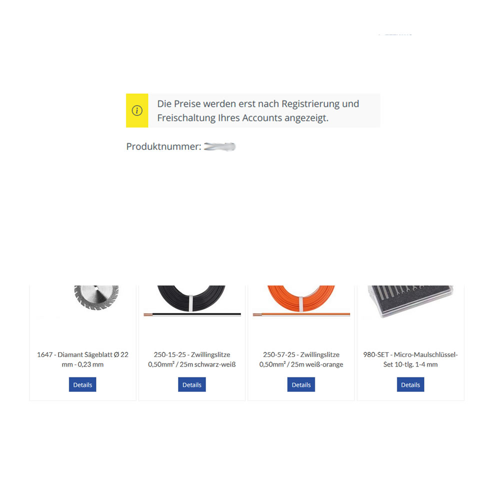 Preise nur für registrierte Kunden Preise nur für registrierte Kunden