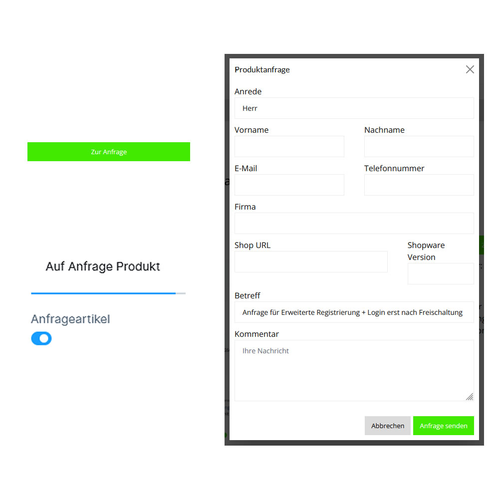 Preis auf Anfrage inklusive Anfrageformular Preis auf Anfrage inklusive Anfrageformular
